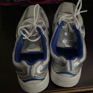 Kids' White and Blue Athletic Shoes